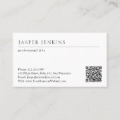 シンプルエレガントミニマルプロフェッショナルモダンQRコード 名刺 (正面)