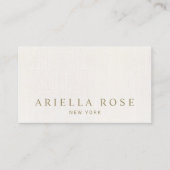 シンプルエレガントミニマルホワイトリネンプロフェッショナル 名刺 (正面)