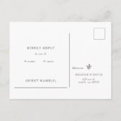 シンプルエレガントミニマルモダンボタニカルRSVP インビテーションポストカード (裏面)