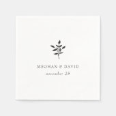 シンプルエレガントミニマルモダンボタ結婚ニカル スタンダードカクテルナプキン (正面)