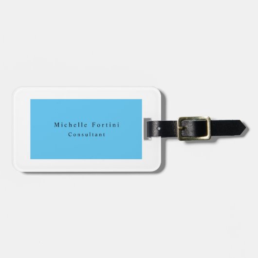 シンプルエレガントミニマルモダンリストブルー ラゲッジタグ (正面横)