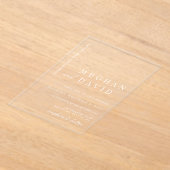 シンプルエレガントミニマルモダン結婚s アクリル招待状 (レイダウン)