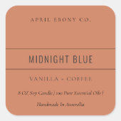 シンプルエレガントミニマルモダンTERRACOTTA ORANGE スクエアシール (正面)