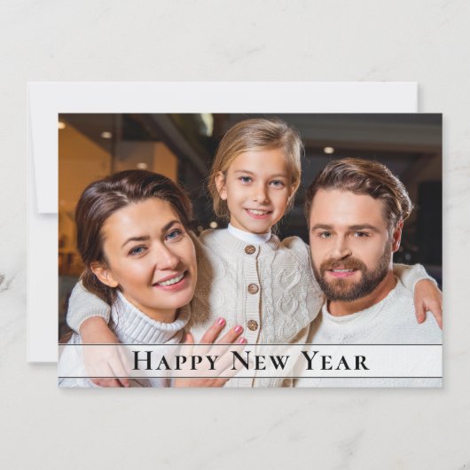 シンプルエレガントミニマル新年の写真あいさつ シーズンカード (正面)