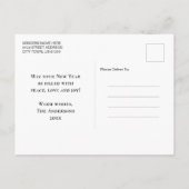 シンプルエレガントミニマル新年の写真あいさつ シーズンポストカード (裏面)