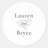 シンプルエレガントミニマル白結婚の ラウンドシール (正面)