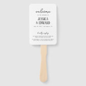 シンプルエレガントミニマル白黒結婚式 プログラム ハンドファン (正面)