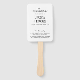 シンプルエレガントミニマル白黒結婚式 プログラム ハンドファン