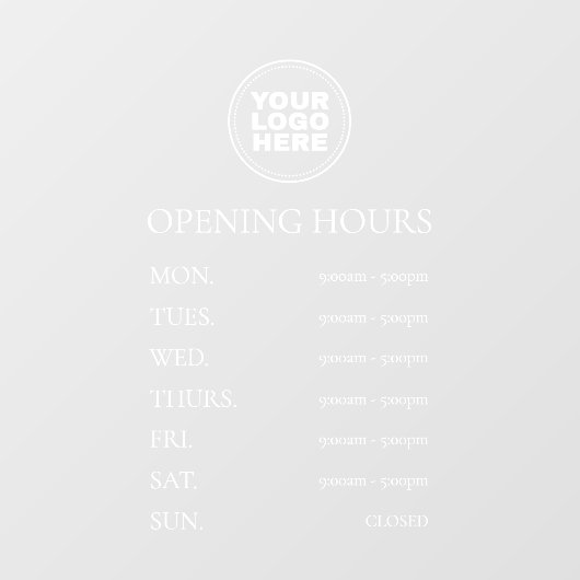 シンプルエレガントミニマル白 ウィンドウサイン (シート)