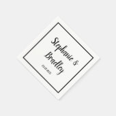 シンプルエレガントミニマル結婚ブラックスクリプト スタンダードカクテルナプキン (角)