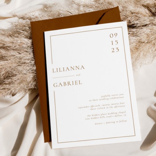 シンプルエレガントミニマル結婚リスト 招待状