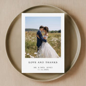 シンプルエレガントミニマル結婚写真 サンキューカード