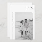 シンプルエレガントミニマル結婚写真 招待状 (正面/裏面)