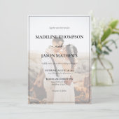 シンプルエレガントミニマル結婚写真 招待状 (スタンド正面)