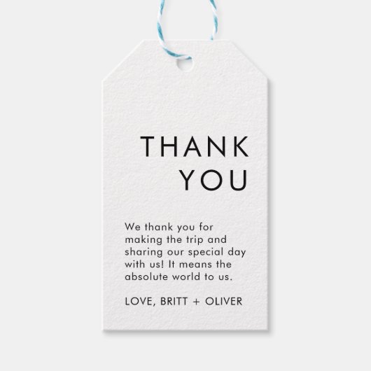 シンプルエレガントミニマル結婚式の引き出物ラベル ギフトタグ (正面)