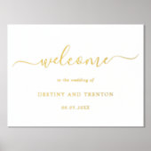 シンプルエレガントミニマル金ゴールド結婚歓迎 箔ポスター (正面)