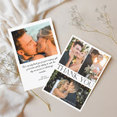 シンプルエレガントミニマル4枚の写真結婚のコラージュ サンキューカード