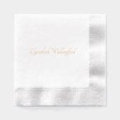 シンプルエレガントミニマル#13スクリプト名のみ 箔ナプキン (正面)