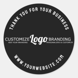 シンプルエレガントミニマルBusiness Company Logo Black ラウンドシール