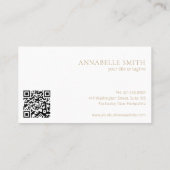 シンプルエレガントミニマルQRコードモダン金ゴールド 名刺 (裏面)