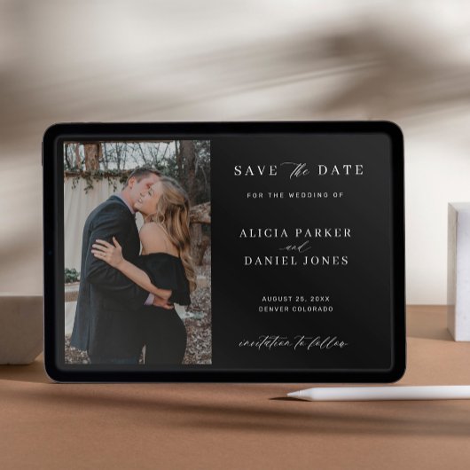 シンプルエレガントミニマ結婚ラム写真救のd セーブザデート