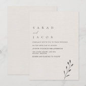 シンプルエレガントミニマ結婚リスト 招待状 (正面/裏面)