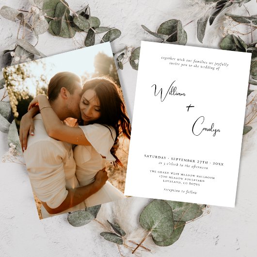 シンプルエレガントミニマ結婚リスト 招待状