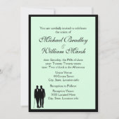 シンプルエレガントミントグロームスゲイ結婚ズ 招待状 (正面)