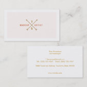 シンプルエレガントメイクアップアーティストライトピンク&ピーチ 名刺 (正面/裏面)