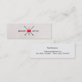 シンプルエレガントメイクアップアーティストレッドキスをするリップ スキニー名刺 (正面/裏面)