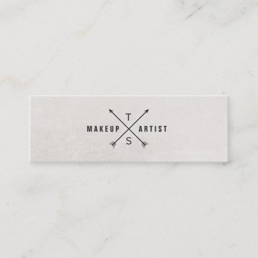 シンプルエレガントメイクアップアーティスト スキニー名刺 (正面)