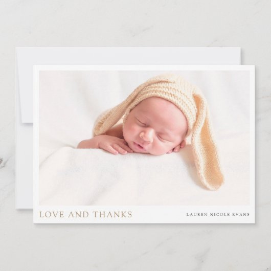 シンプルエレガントモダンカスタムベビー贈呈 サンキューカード (正面)