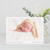 シンプルエレガントモダンカスタムベビー贈呈 サンキューカード (スタンド正面)