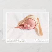 シンプルエレガントモダンカスタムベビー贈呈 サンキューカード (正面/裏面)