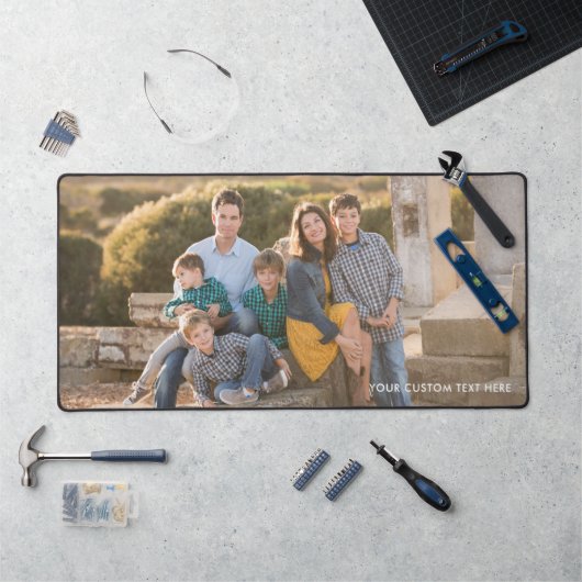 シンプルエレガントモダンカスタム文字写真Keepsake デスクマット (ワークステーション)