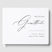 シンプルエレガントモダンカスタム結婚パーソナライズされた ゲストブック (正面)