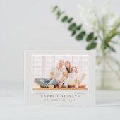シンプルエレガントモダンクリスマスカスタム写真 ポストカード (スタンド正面)