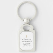 シンプルエレガントモダンクロスベビーバプテスマ キーホルダー (正面)