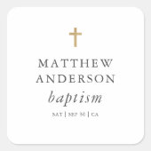 シンプルエレガントモダンクロスベビーバプテスマ スクエアシール (正面)
