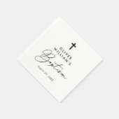 シンプルエレガントモダンクロスベビーバプテスマ スタンダードカクテルナプキン (角)