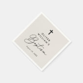 シンプルエレガントモダンクロスベビーバプテスマ スタンダードカクテルナプキン (角)