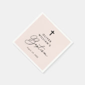 シンプルエレガントモダンクロスベビーバプテスマ スタンダードカクテルナプキン (角)