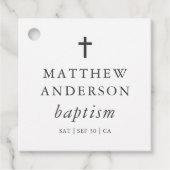 シンプルエレガントモダンクロスベビーバプテスマ フェイバータグ (正面)
