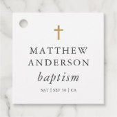 シンプルエレガントモダンクロスベビーバプテスマ フェイバータグ (正面)