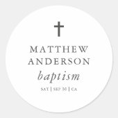 シンプルエレガントモダンクロスベビーバプテスマ ラウンドシール (正面)