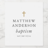 シンプルエレガントモダンクロスベビーバプテスマ ワインラベル (シングルラベル)