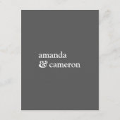 シンプルエレガントモダングレイ結婚詳細 エンクロージャーカード (裏面)