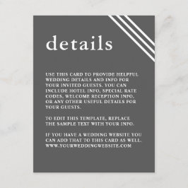 シンプルエレガントモダングレイ結婚詳細 エンクロージャーカード