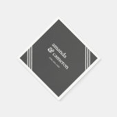 シンプルエレガントモダング結婚レイ スタンダードカクテルナプキン (角)