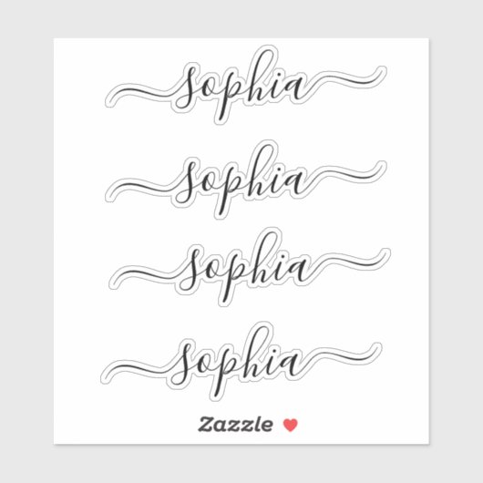 シンプルエレガントモダンスクリプト名 シール (シート)